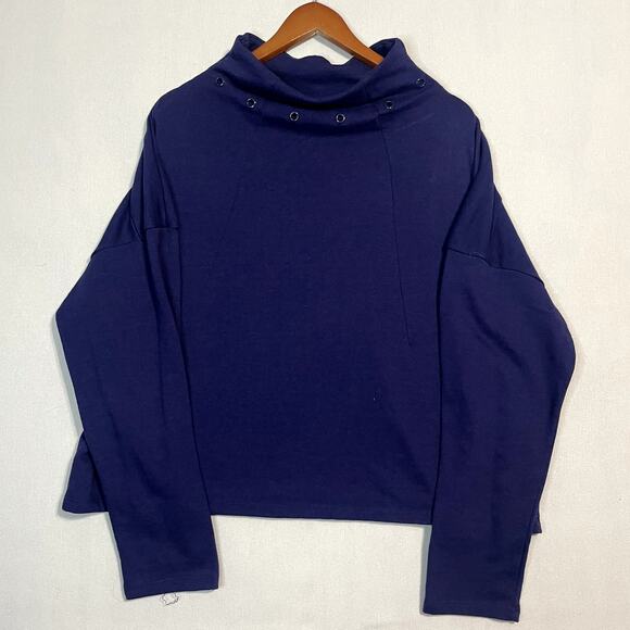 Fabletics Demi Lovato Midnight Blue Mock Neck Pullover Sweatshirt - Size XXL - Picture 2 of 9